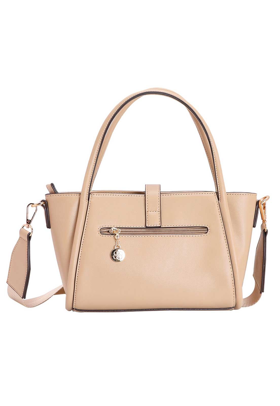 Bolsa Feminina Chenson Bordado Monograma Mão 3483942 Bege 3