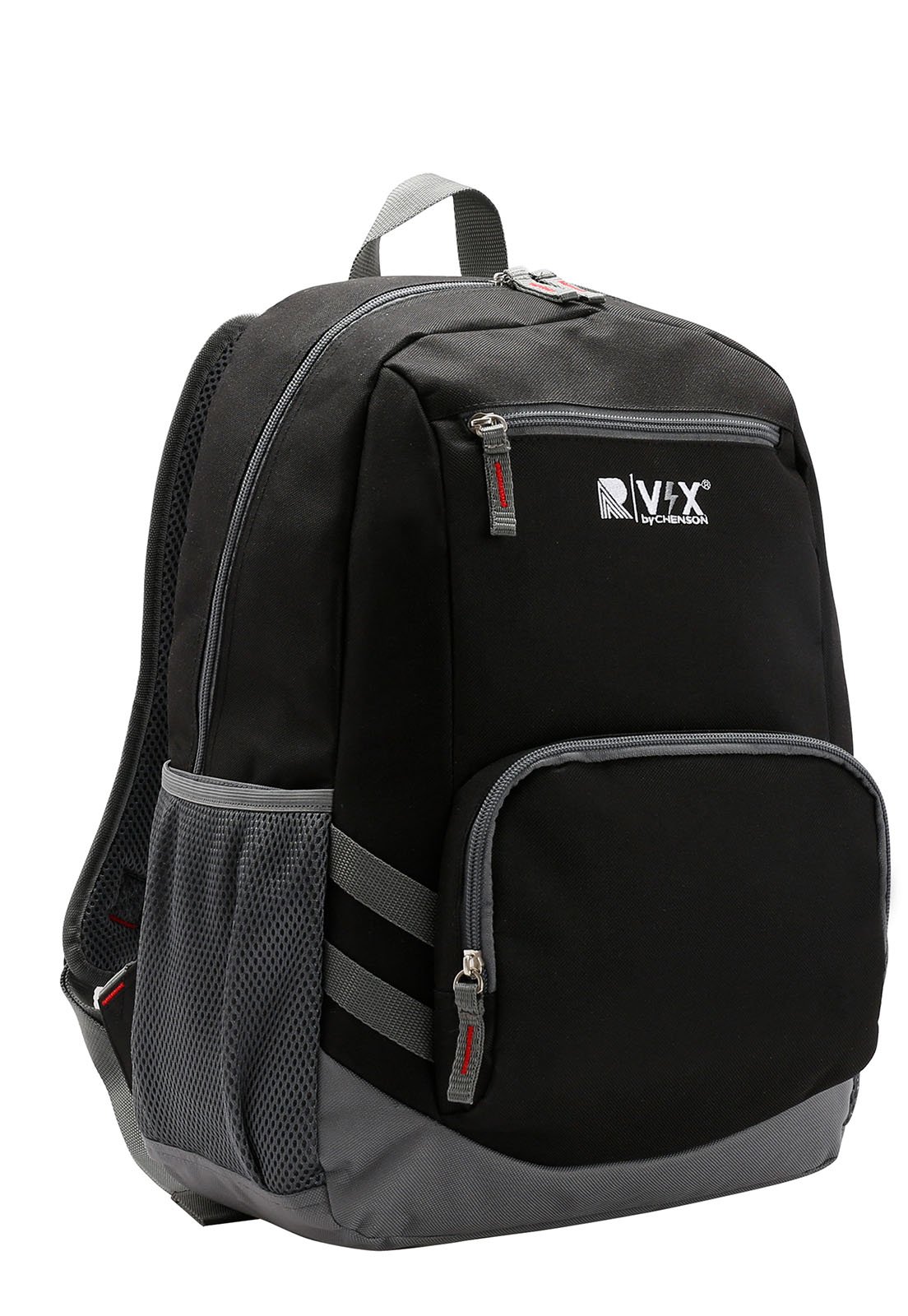 Mochila Escolar Casual Leve Espaçosa Resistente 18" 21L Cinza/Preto 2