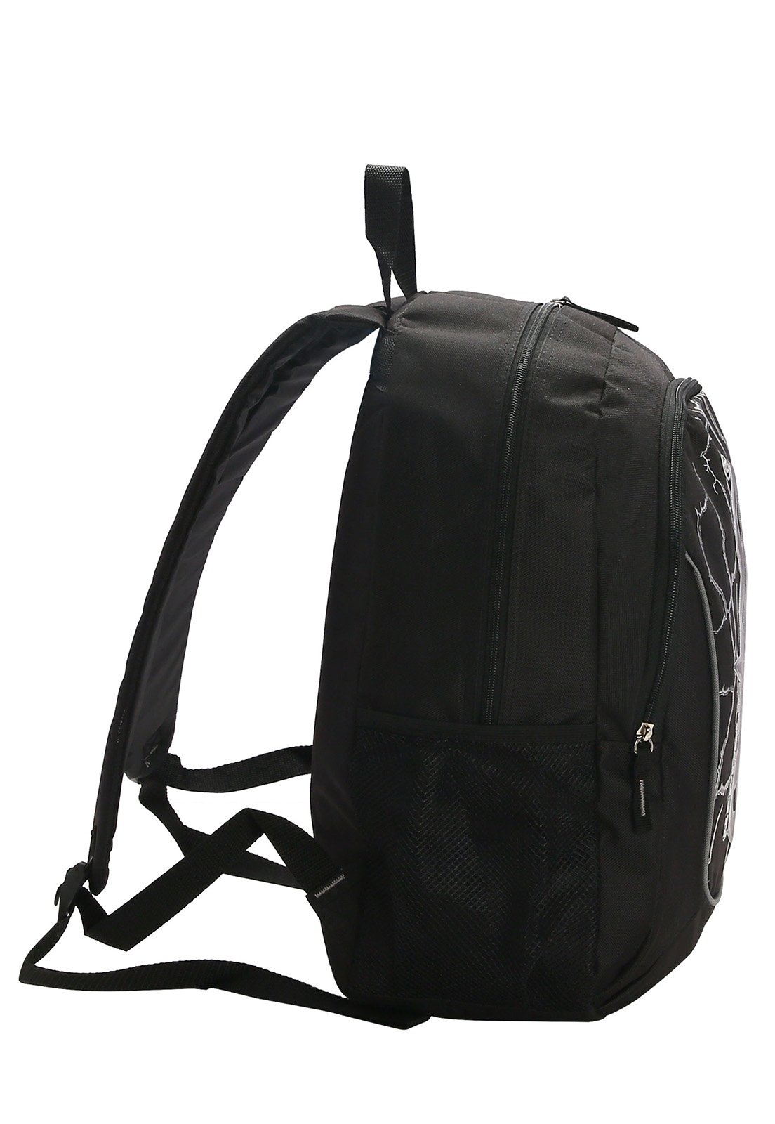 Mochila Escolar Casual Leve Espaçosa Resistente 18" 21L Preto 2
