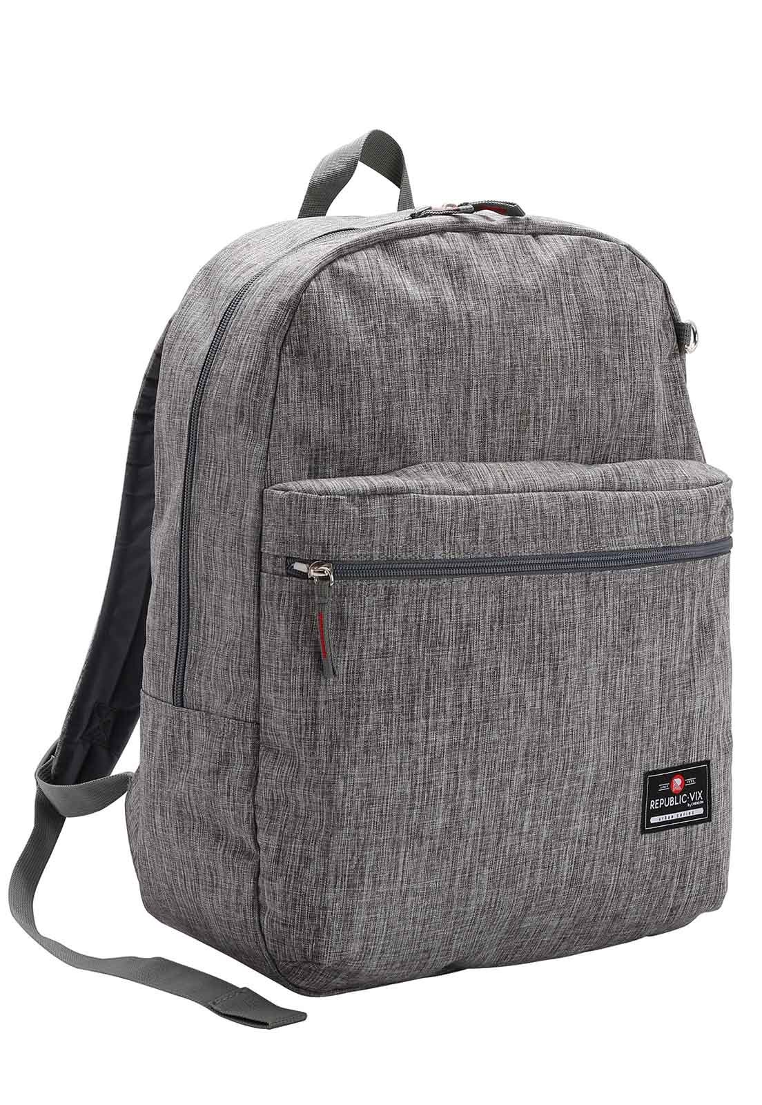 Mochila Escolar Casual Leve Espaçosa Resistente 16.5" 17L Cinza 2