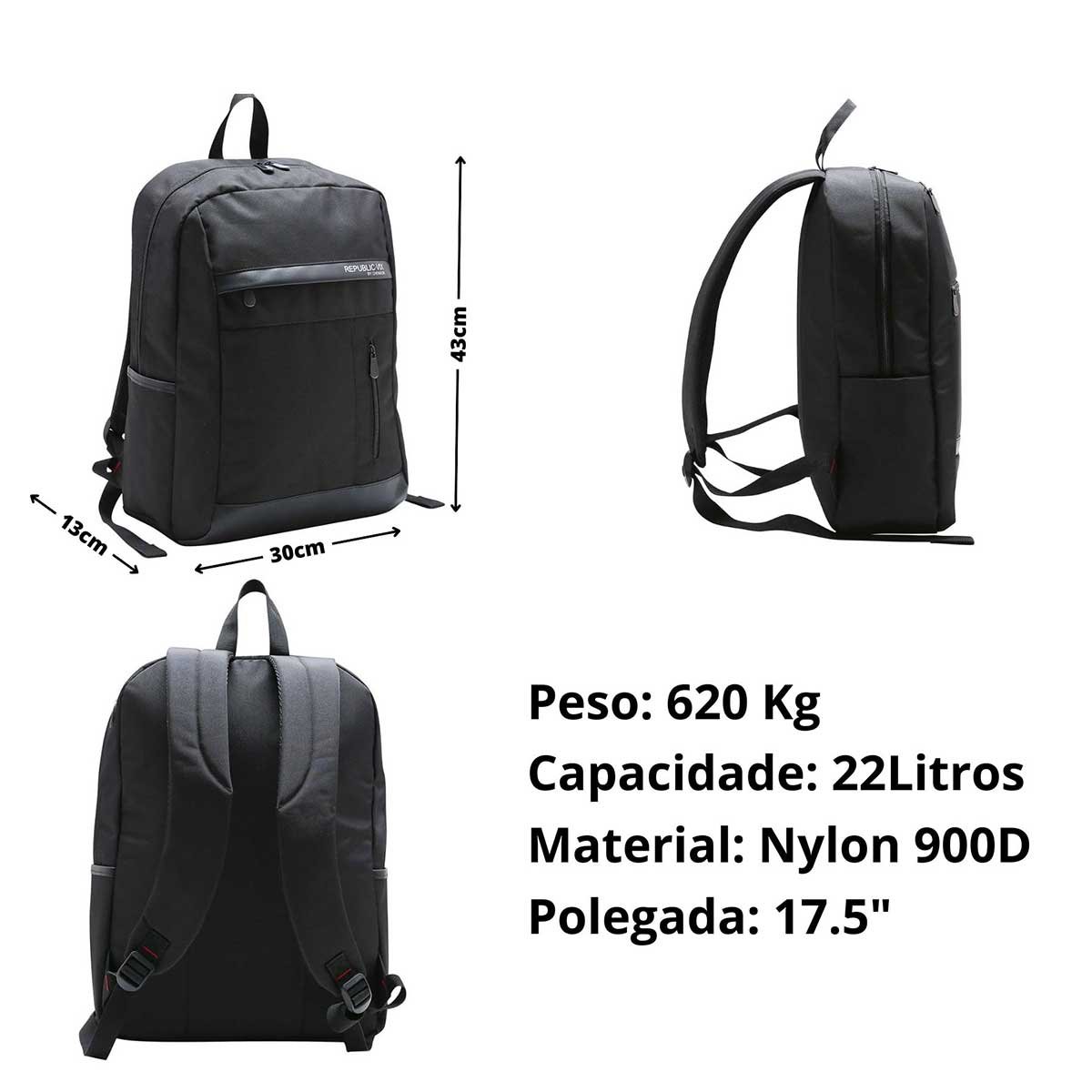 Mochila Executiva Notebook Preto 4