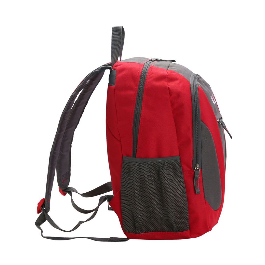 Mochila Escolar Casual Leve Espaçosa Resistente 18" 21L Cinza/Vermelho 2