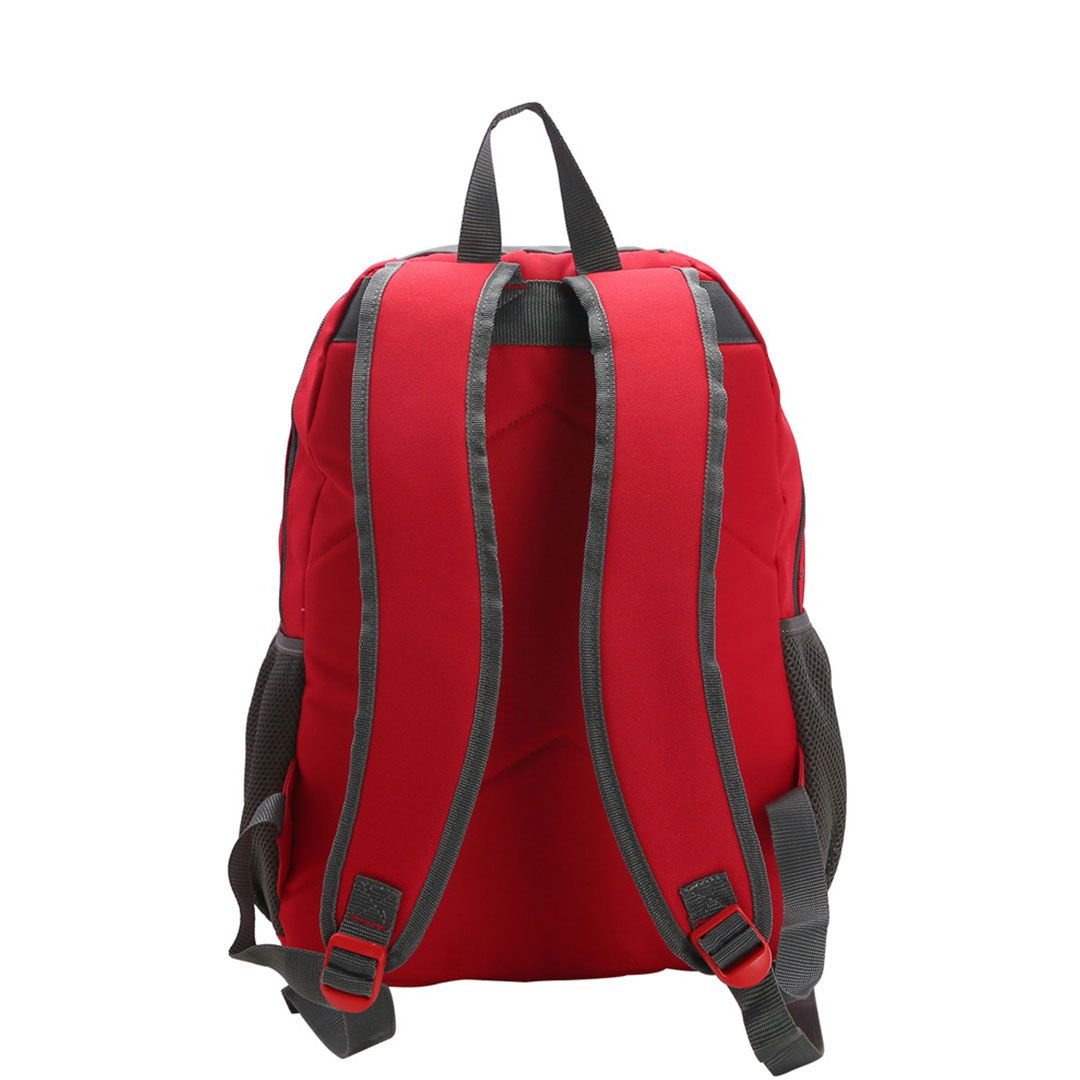 Mochila Escolar Casual Leve Espaçosa Resistente 18" 21L Cinza/Vermelho 3