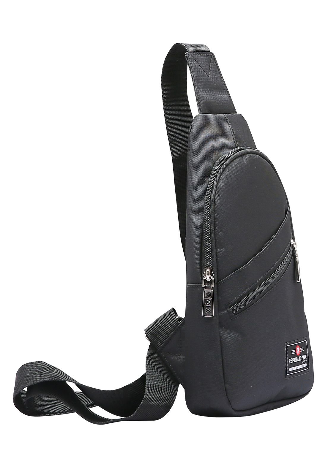 Mochila Transversal Slim Compacta Viagem Republic Preto 2