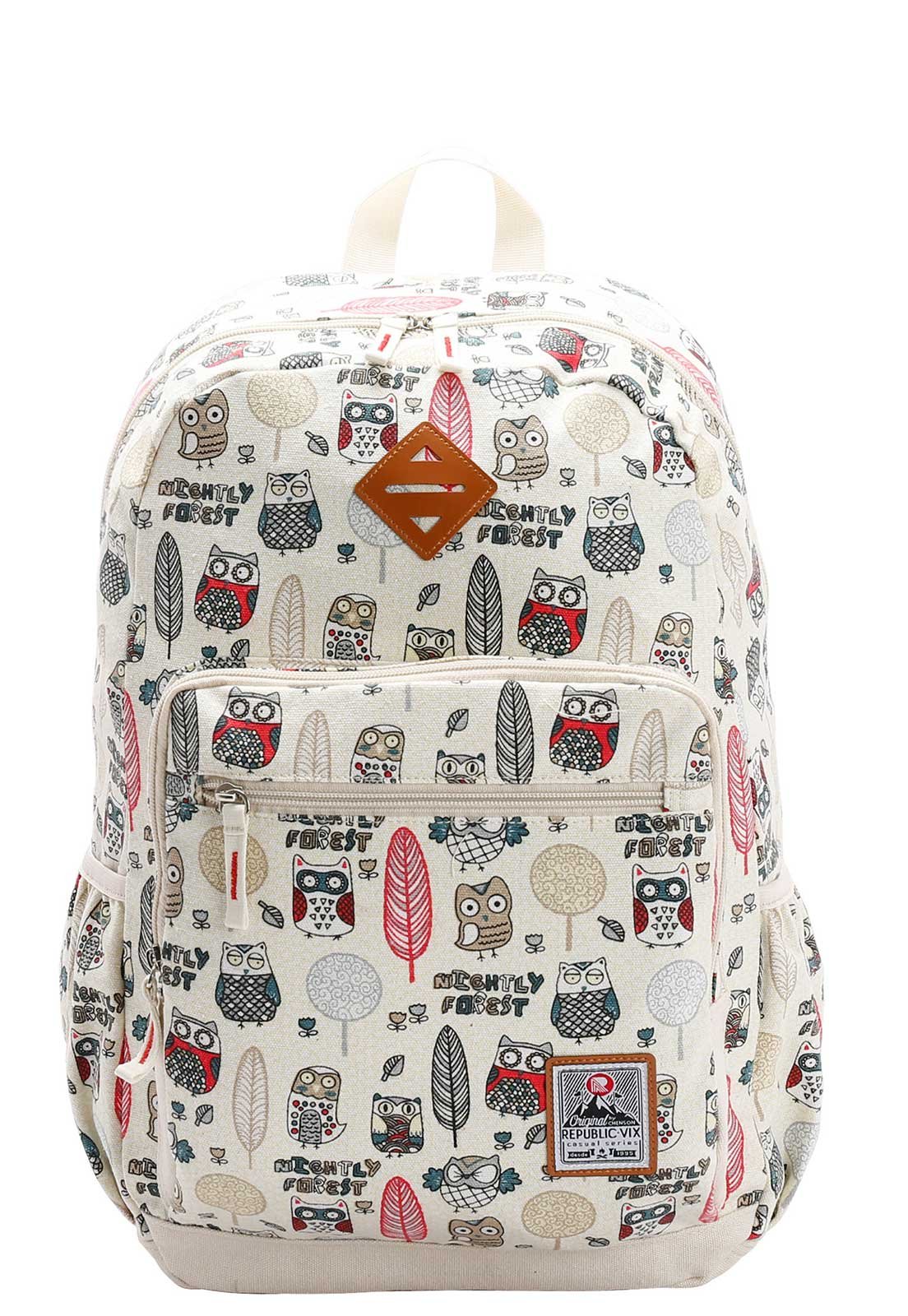 Mochila de canvas teen Bege 2