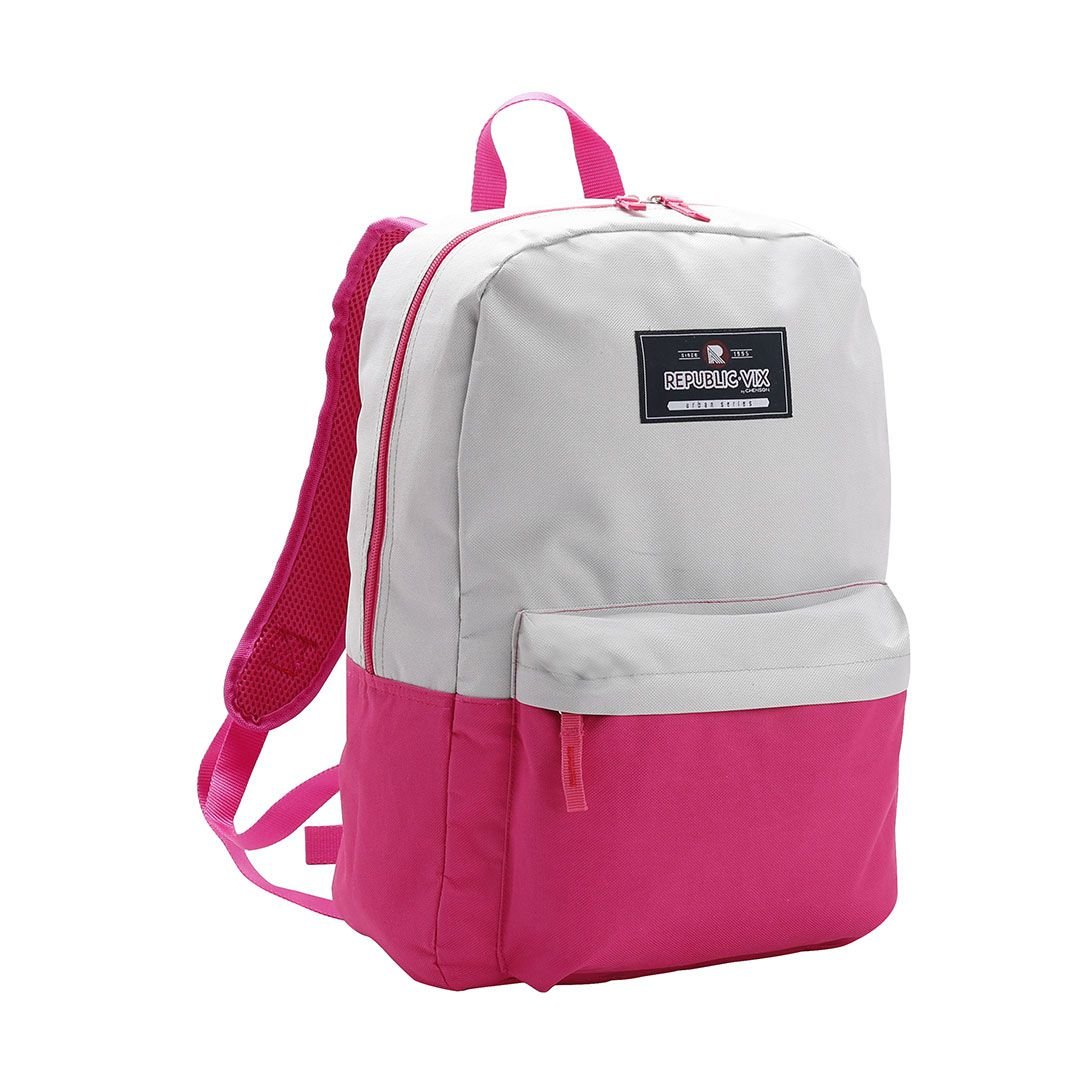 Mochila Escolar Casual Leve Espaçosa Resistente 17.5" 21L Rosa 2