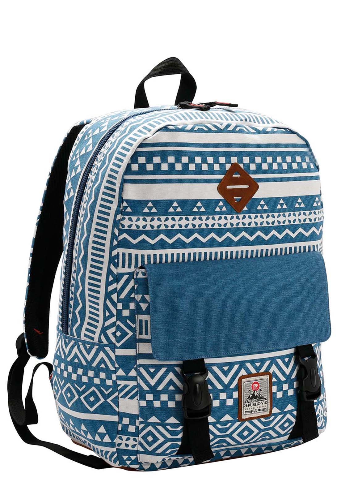 Mochila Juvenil Teen Escolar Casual Espaçosa Resistente 17.5" 19L Azul 2