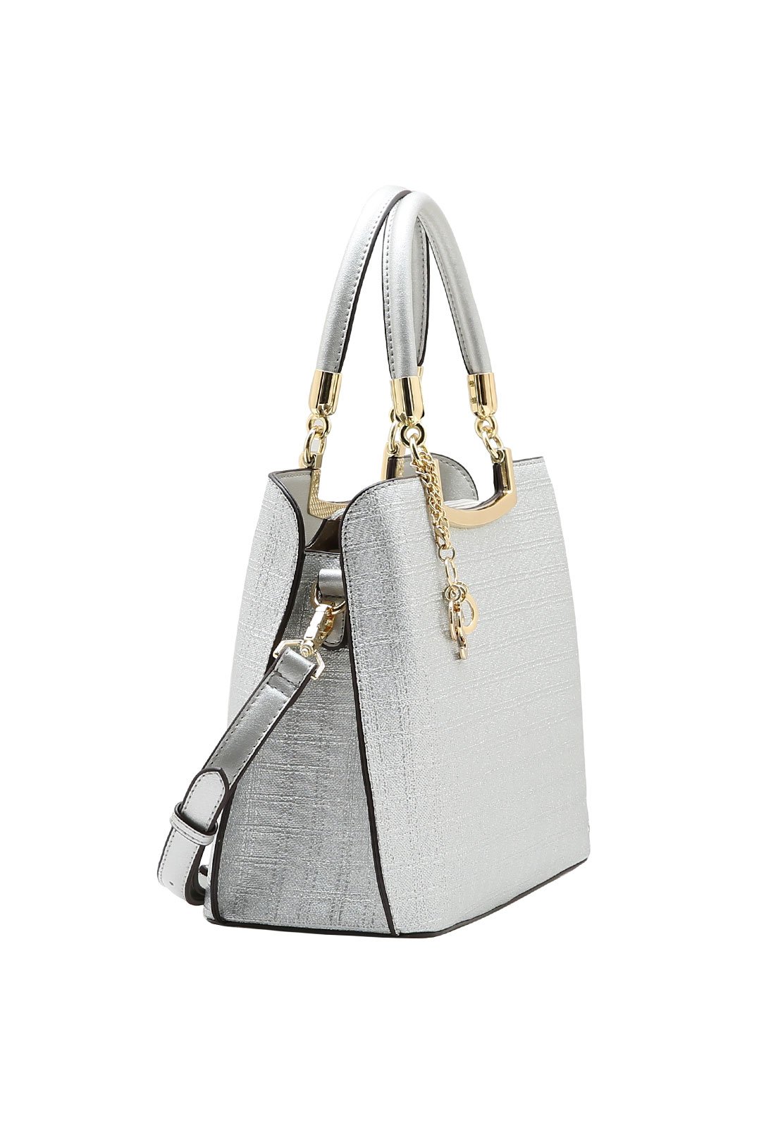 Bolsa Feminina Chenson Ferragem Deluxe Prata 2