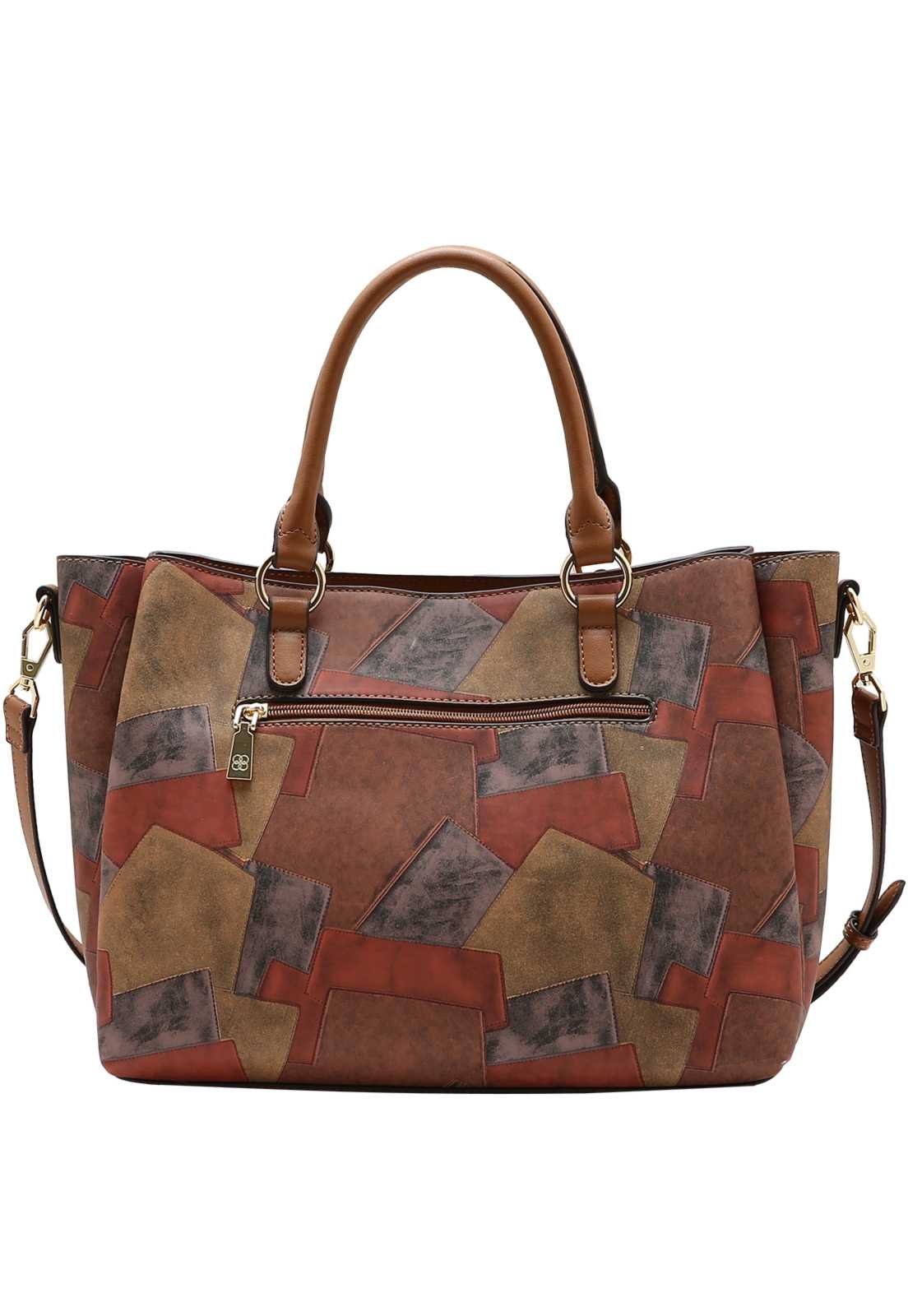 Bolsa Feminina Chenson Boho Patchwork Marrom 3