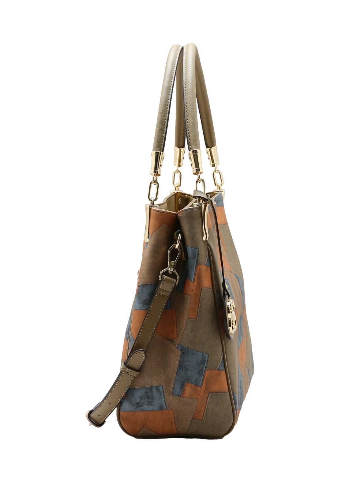 Bolsa Feminina Chenson Boho Patchwork Bege 2