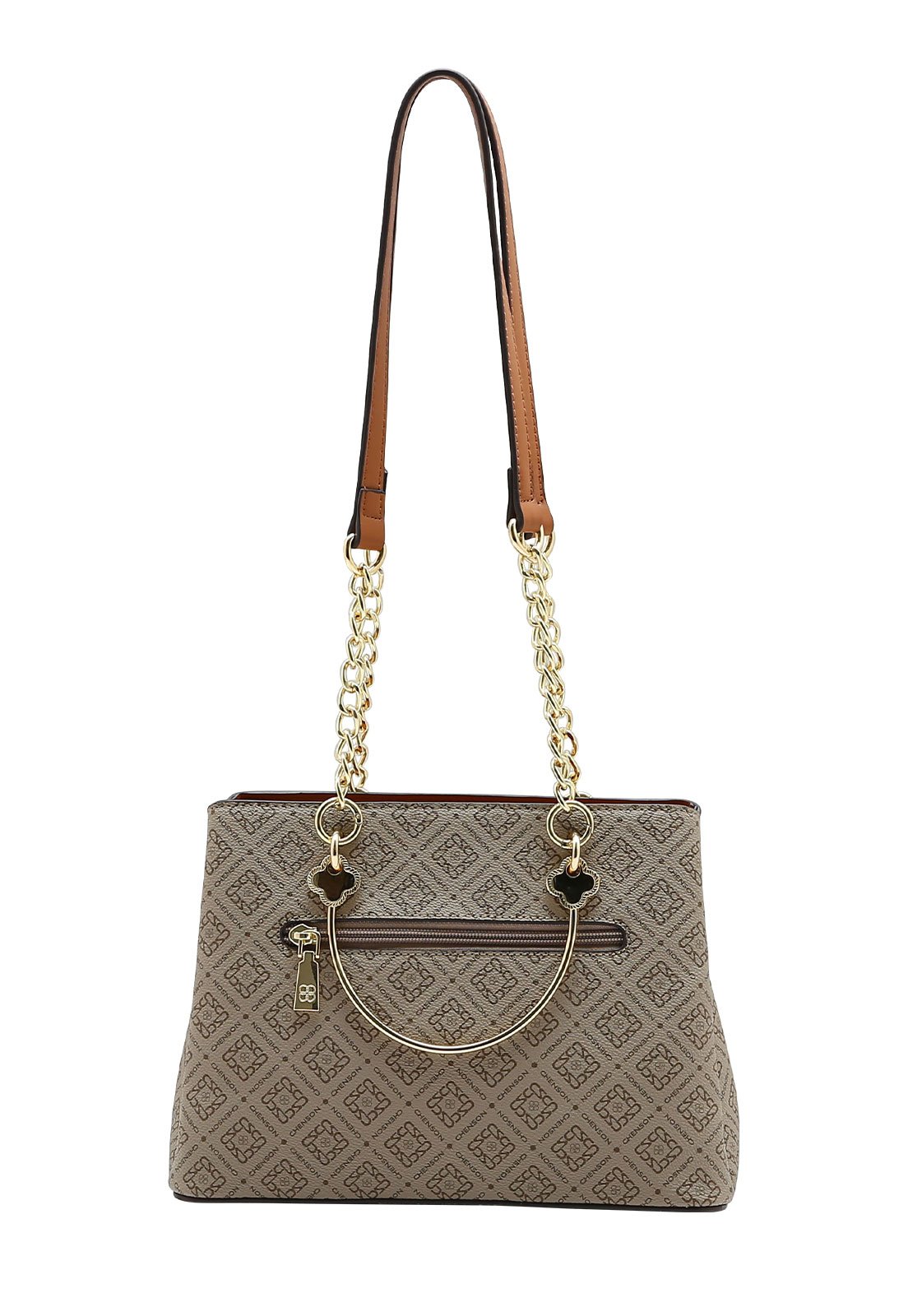 Bolsa Feminina Chenson Versátil Monograma Luxo Marrom 3