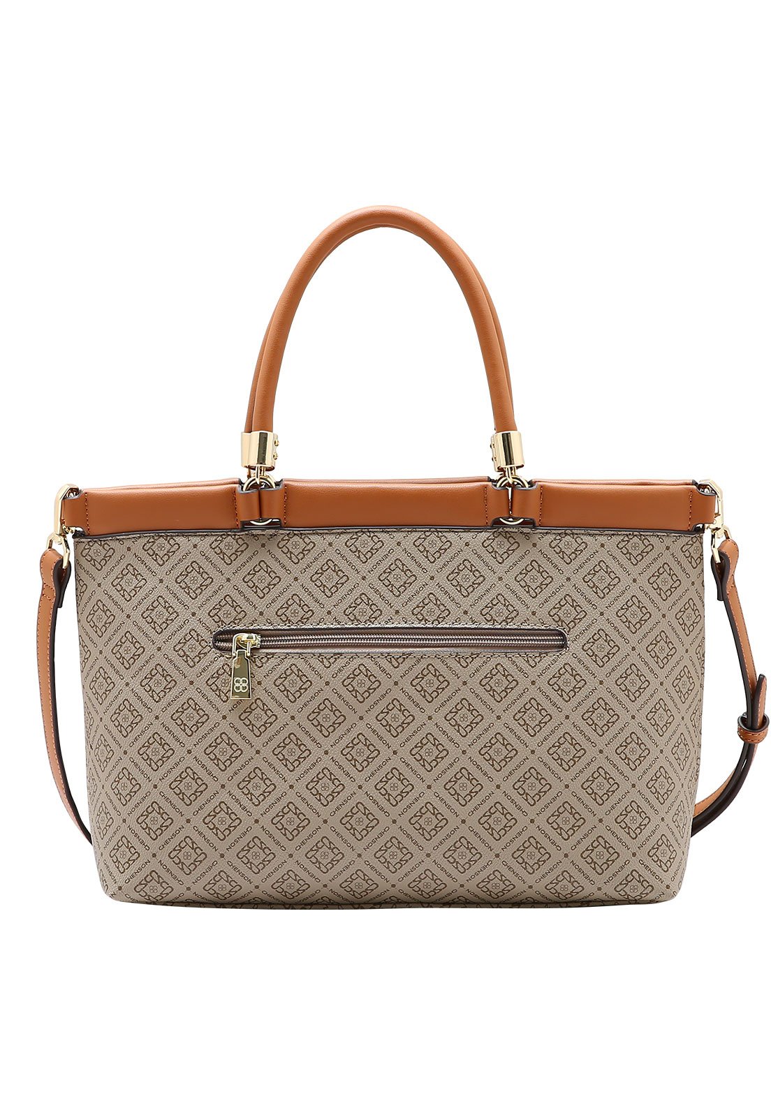 Bolsa Feminina Chenson Mão Monograma Luxo Bege 3