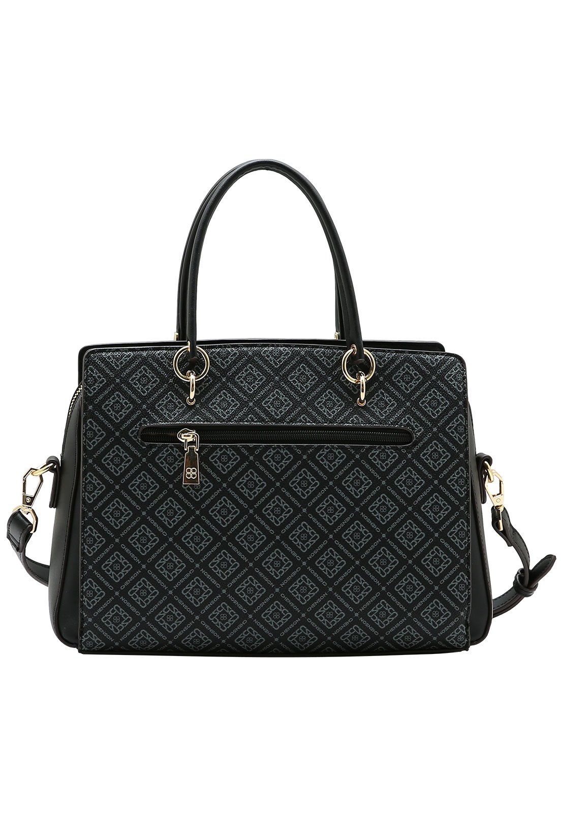 Bolsa Feminina Chenson Mão Monograma Luxo Preto 3
