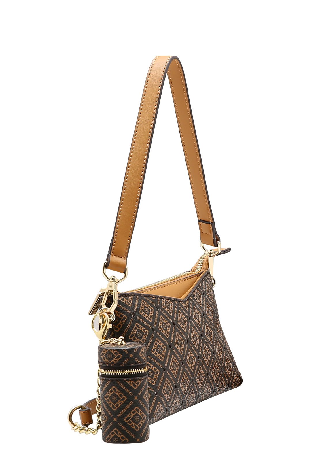 Bolsa Feminina Chenson Versátil Monograma Luxo Café 2