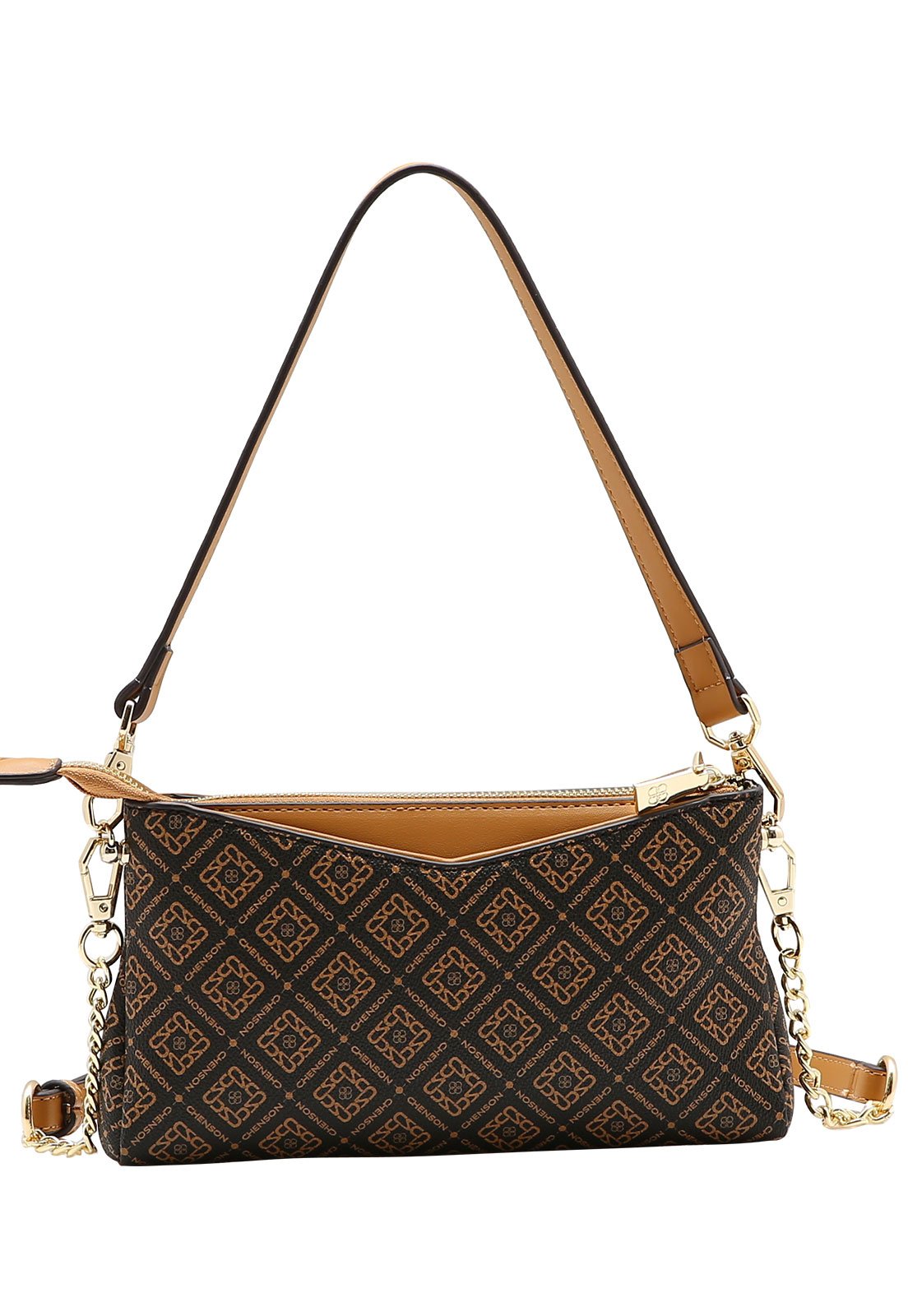 Bolsa Feminina Chenson Versátil Monograma Luxo Café 3