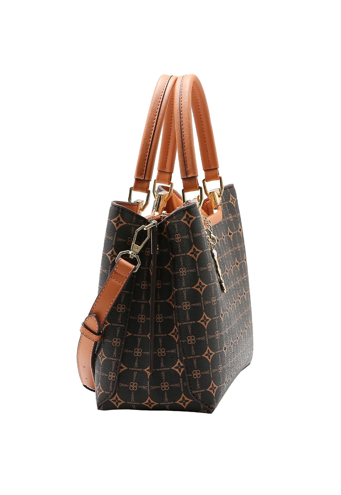 Bolsa Feminina Chenson Mão Monograma Delicado Café 2