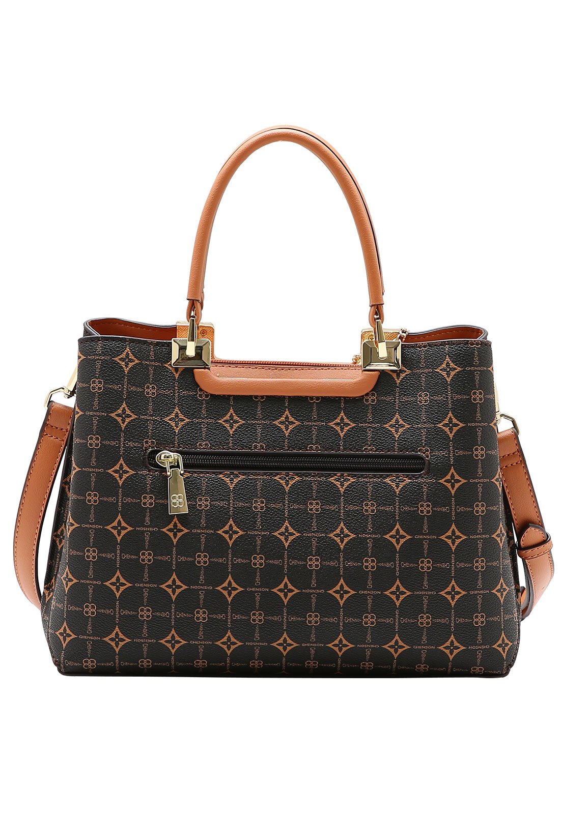 Bolsa Feminina Chenson Mão Monograma Delicado Café 3