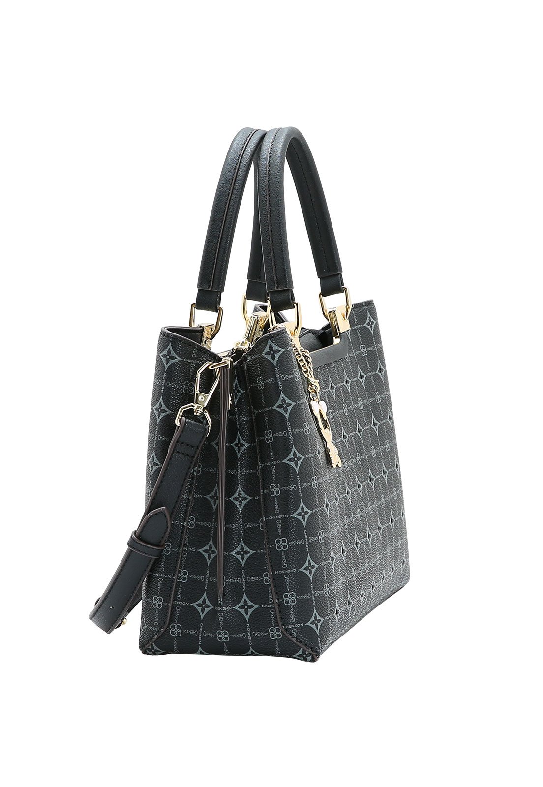 Bolsa Feminina Chenson Mão Monograma Delicado Preto 2