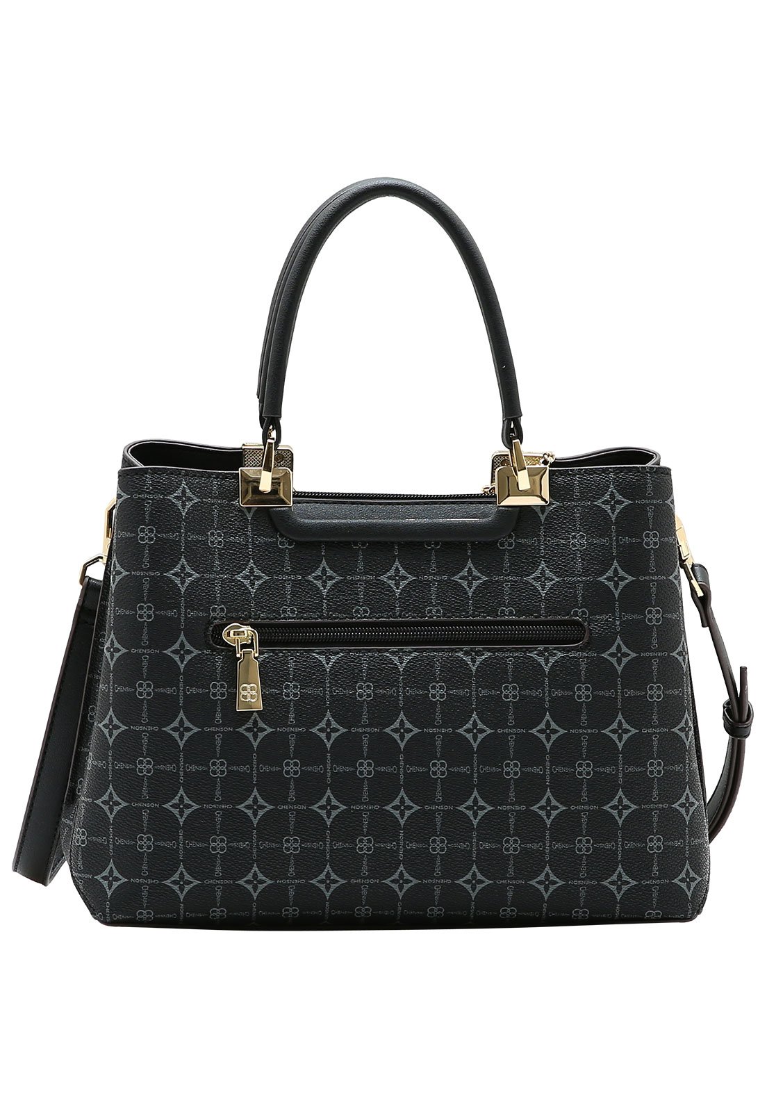 Bolsa Feminina Chenson Mão Monograma Delicado Preto 3