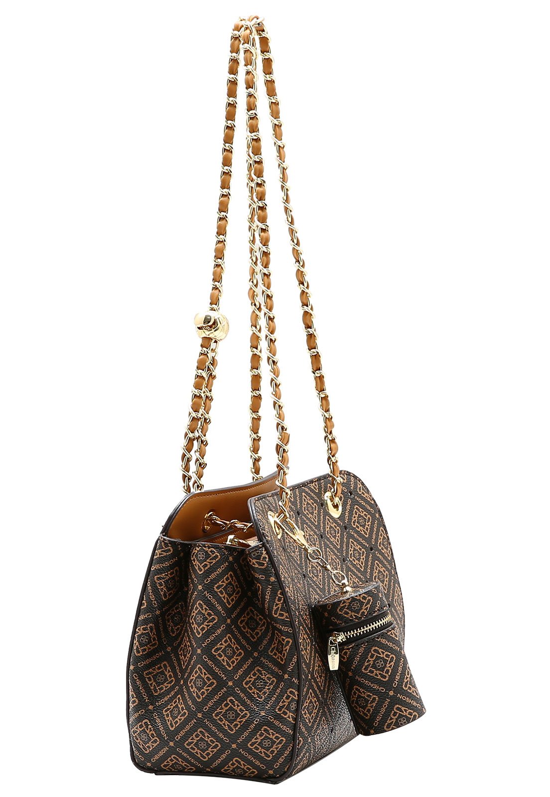 Bolsa Feminina Chenson Versátil Monograma Luxo Café 2