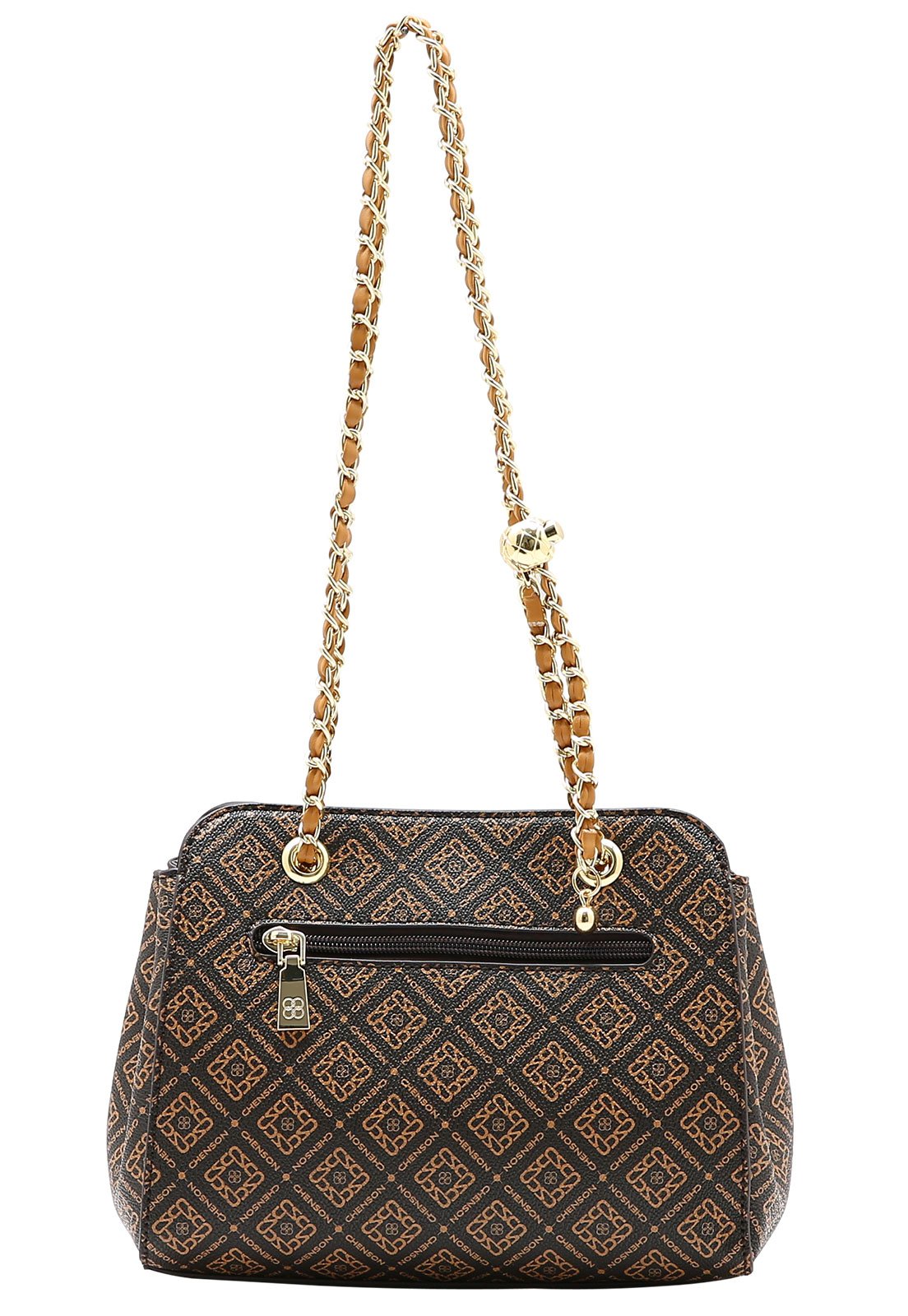 Bolsa Feminina Chenson Versátil Monograma Luxo Café 3