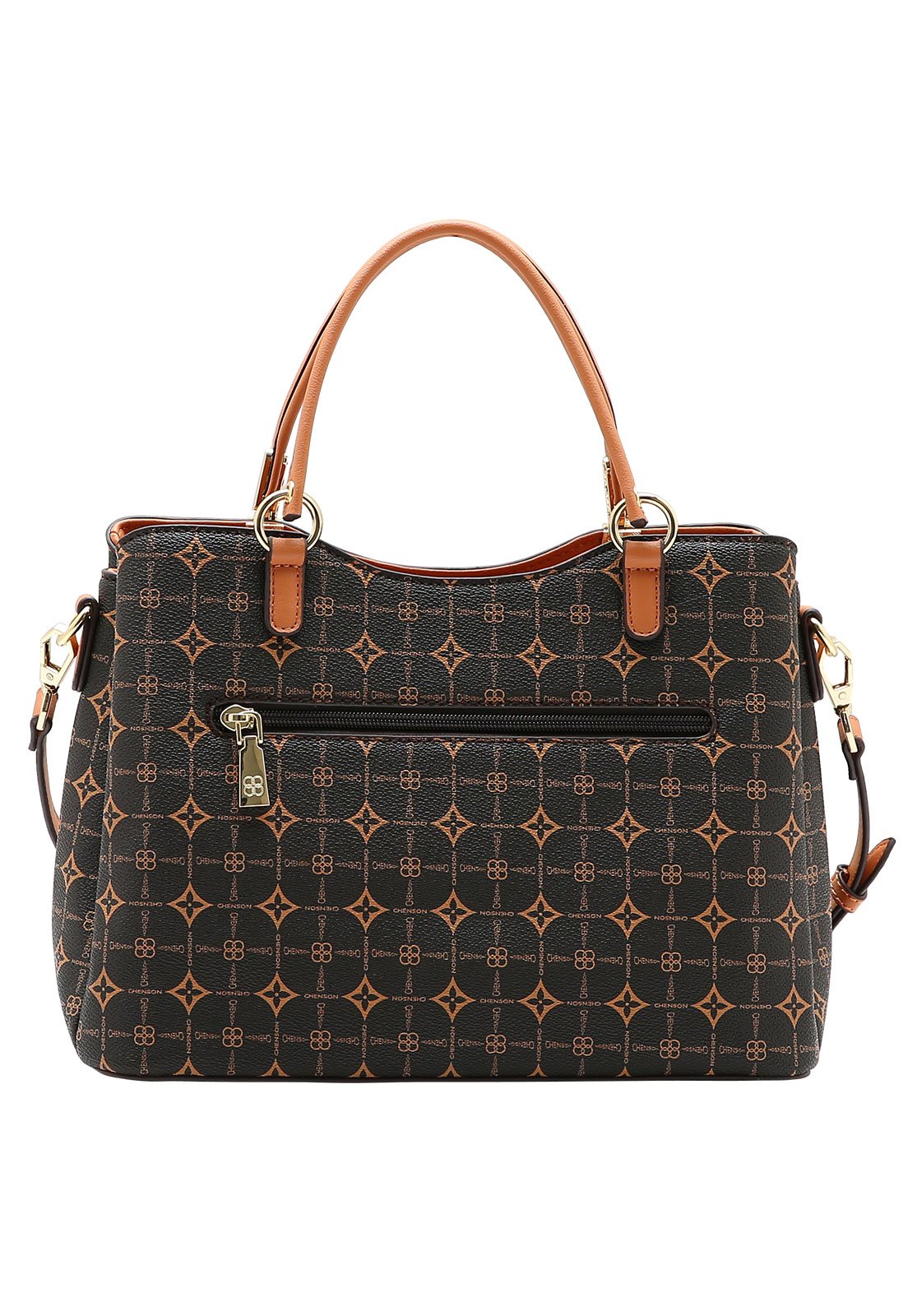Bolsa Feminina Chenson Mão Monograma Delicado Café 3