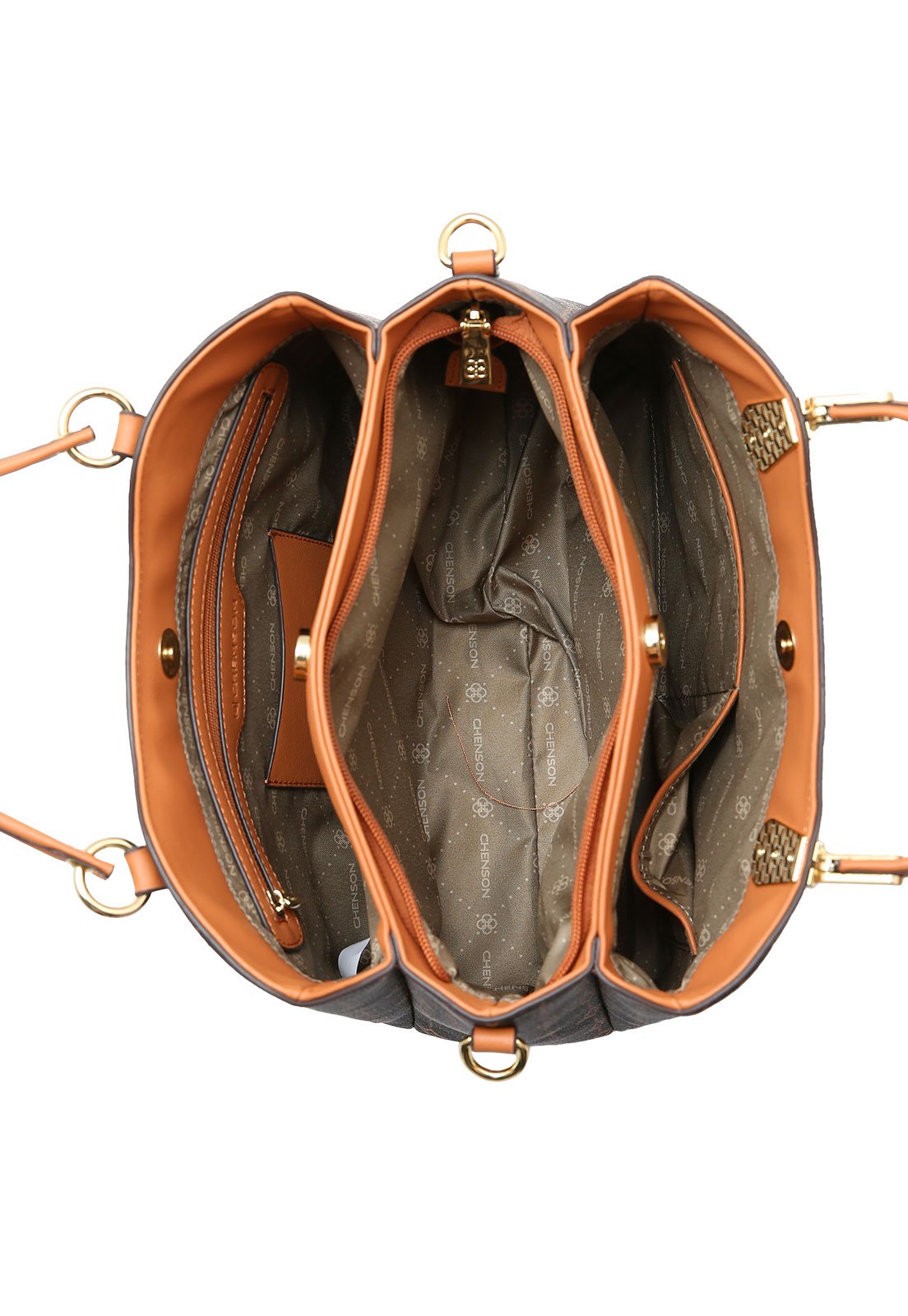 Bolsa Feminina Chenson Mão Monograma Delicado Café 4