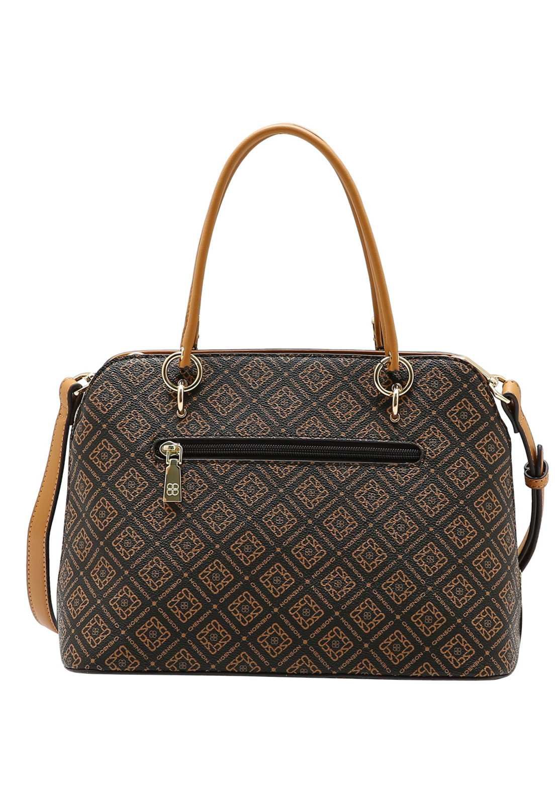 Bolsa Feminina Chenson Mão Monograma Luxo Café 3