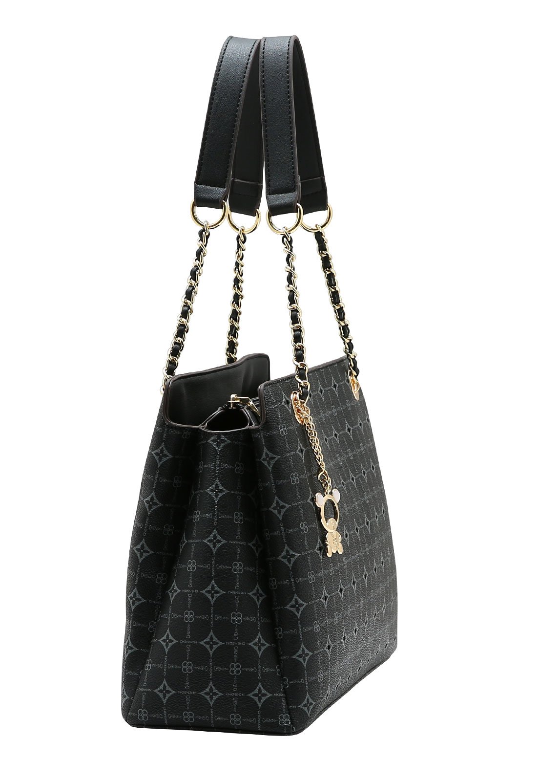 Bolsa Feminina Chenson Ombro Monograma Delicado Preto 2