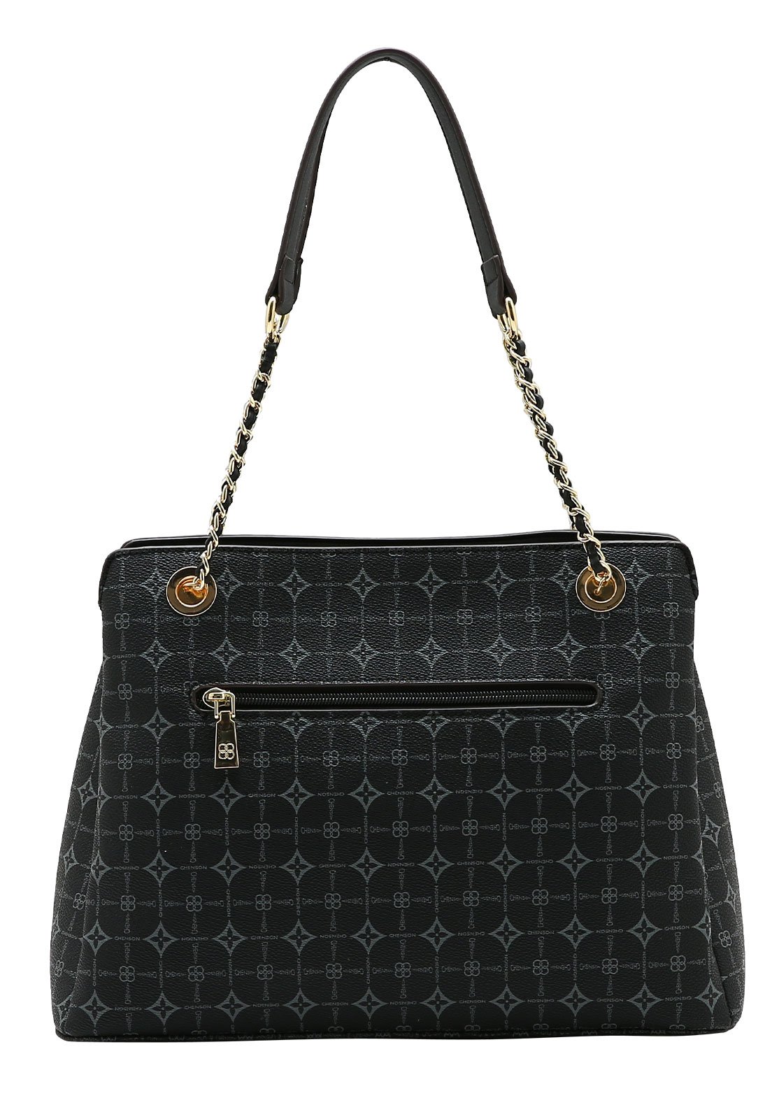 Bolsa Feminina Chenson Ombro Monograma Delicado Preto 3