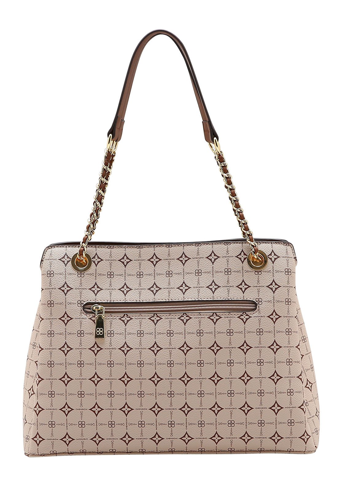Bolsa Feminina Chenson Ombro Monograma Delicado Bege 3