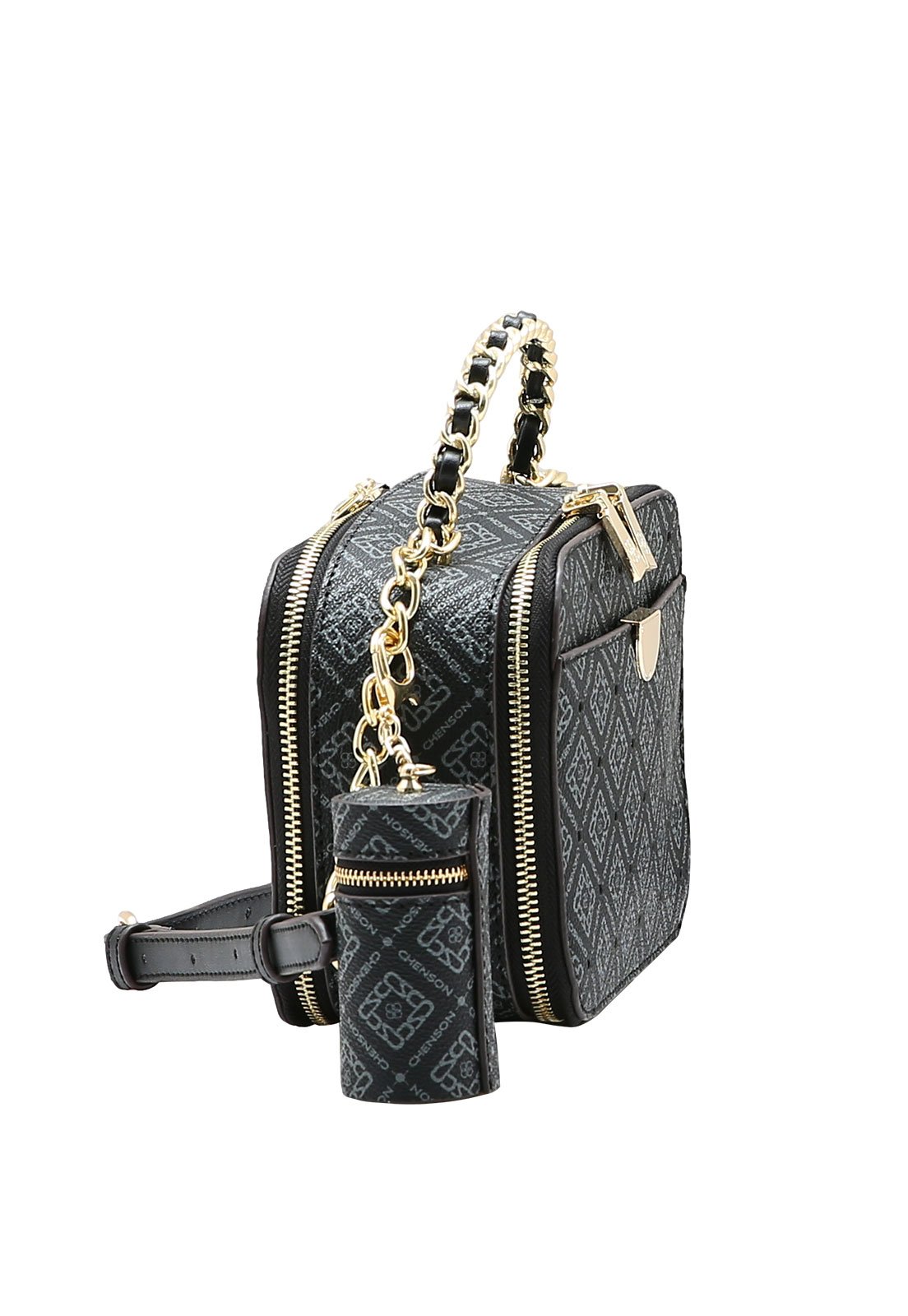 Bolsa Feminina Chenson Transversal Monograma Luxo Preto 2