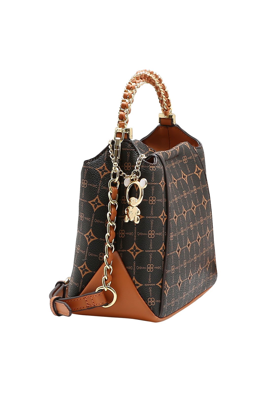 Bolsa Feminina Chenson Mão Monograma Delicado Café 2
