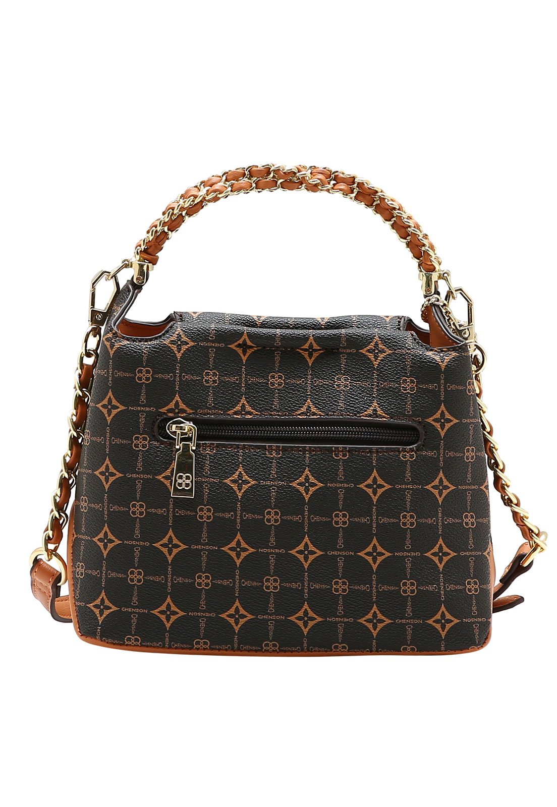 Bolsa Feminina Chenson Mão Monograma Delicado Café 3