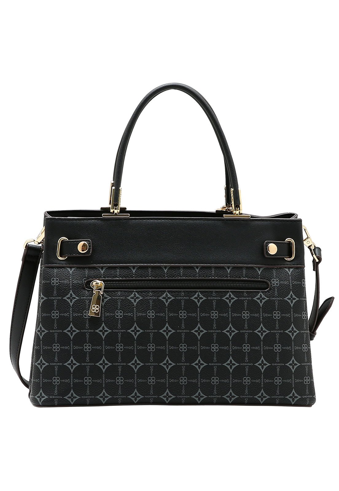Bolsa Feminina Chenson Mão Monograma Delicado Preto 3