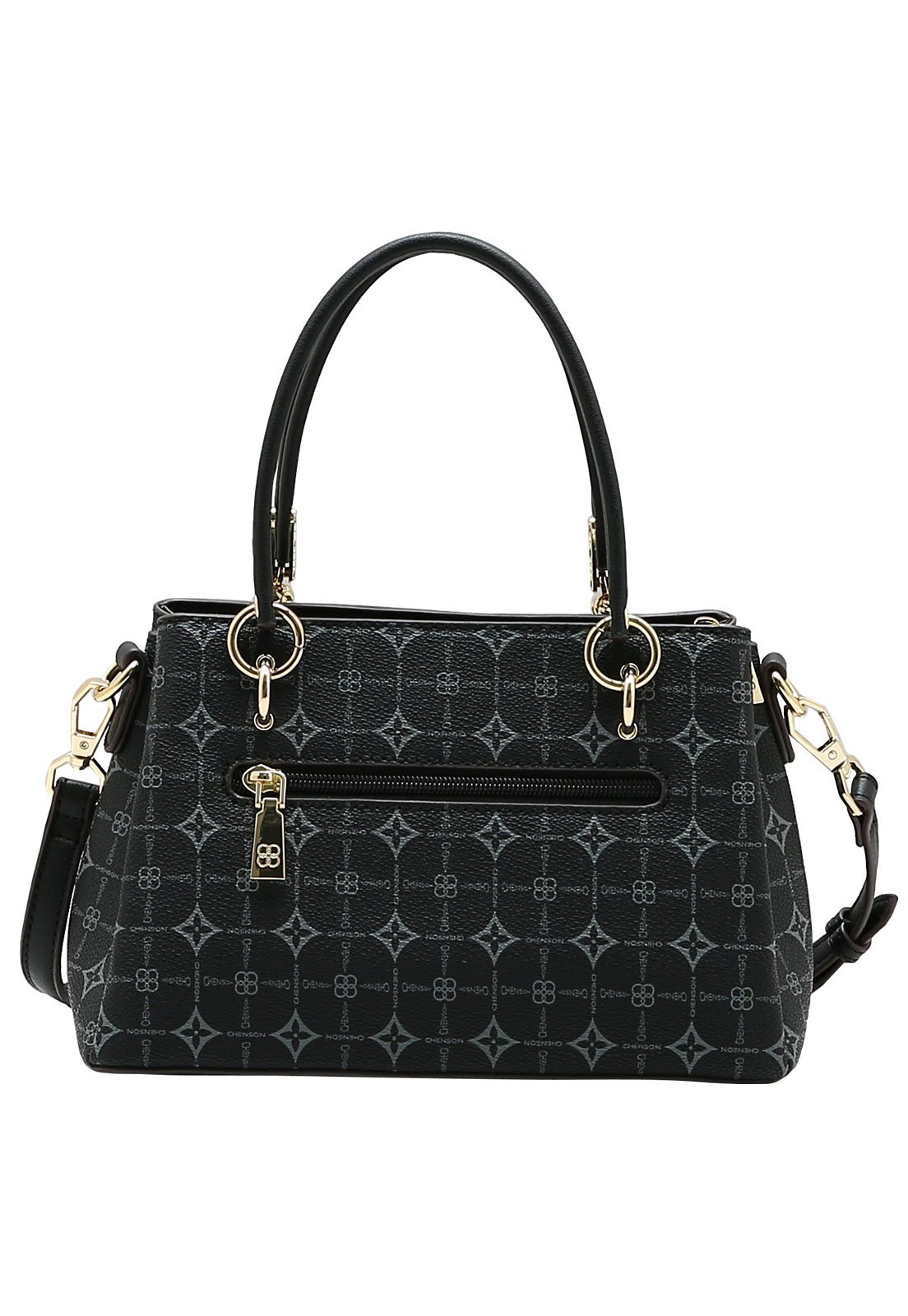 Bolsa Feminina Chenson Mão Monograma Delicado Preto 3