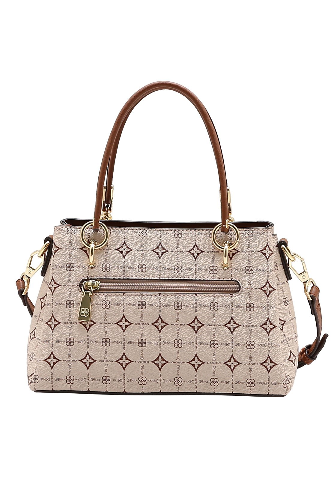 Bolsa Feminina Chenson Mão Monograma Delicado Bege 3