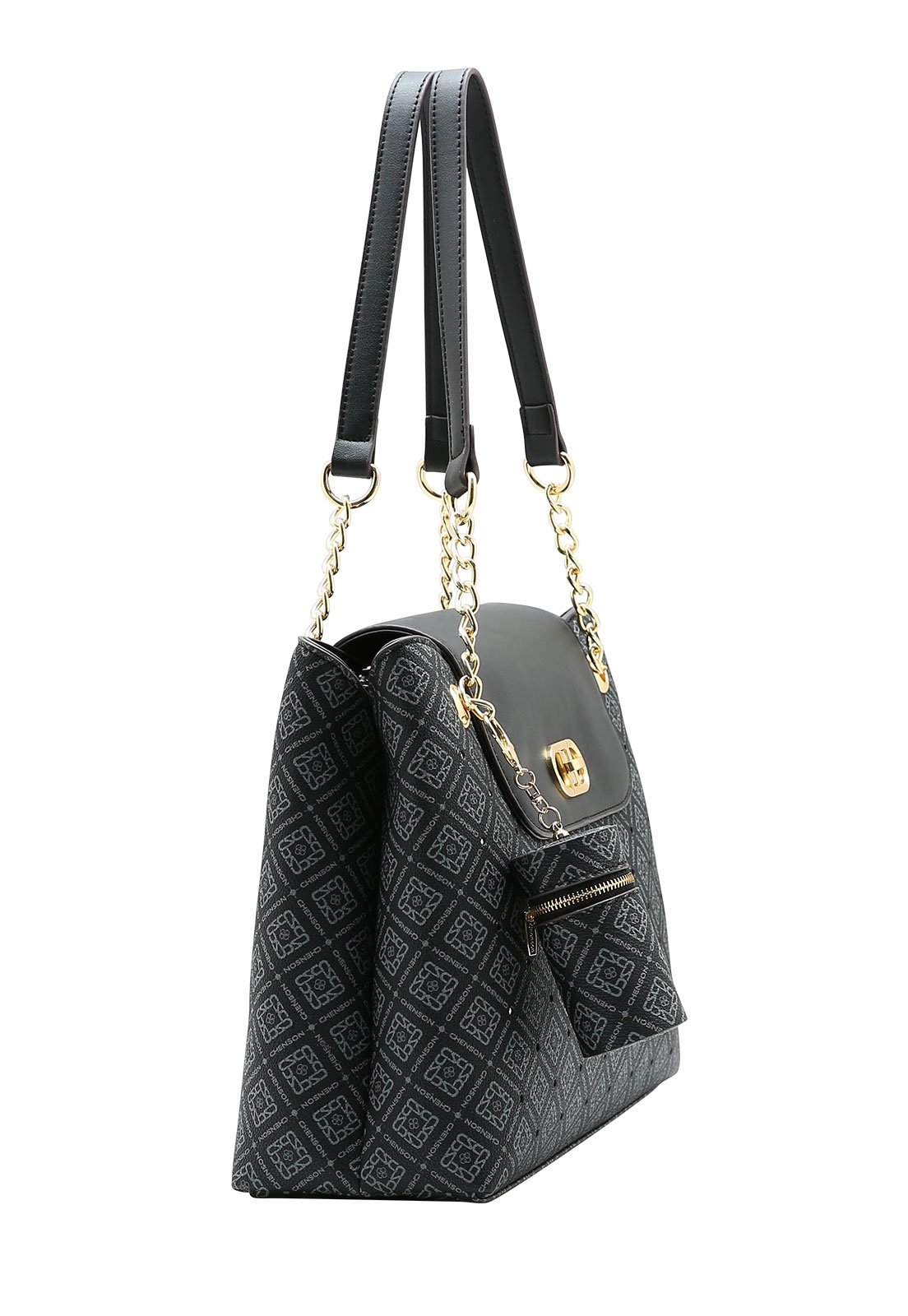 Bolsa Feminina Chenson Monograma Luxo Preto 2