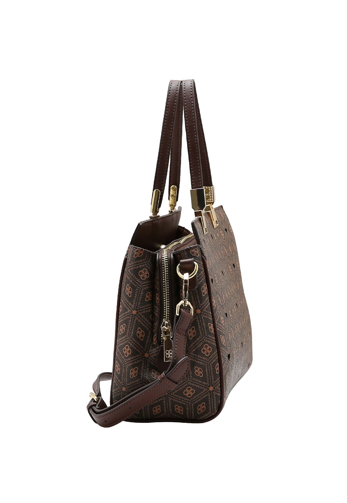 Bolsa Feminina Chenson Mão Coração Cristal Café 2