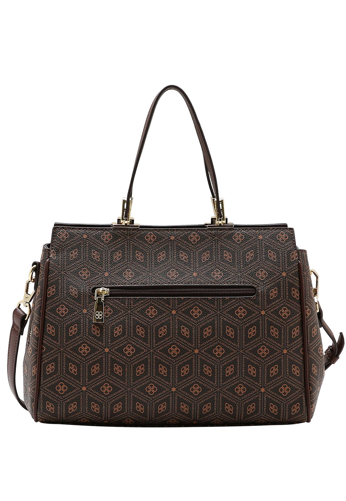 Bolsa Feminina Chenson Mão Coração Cristal Café 3