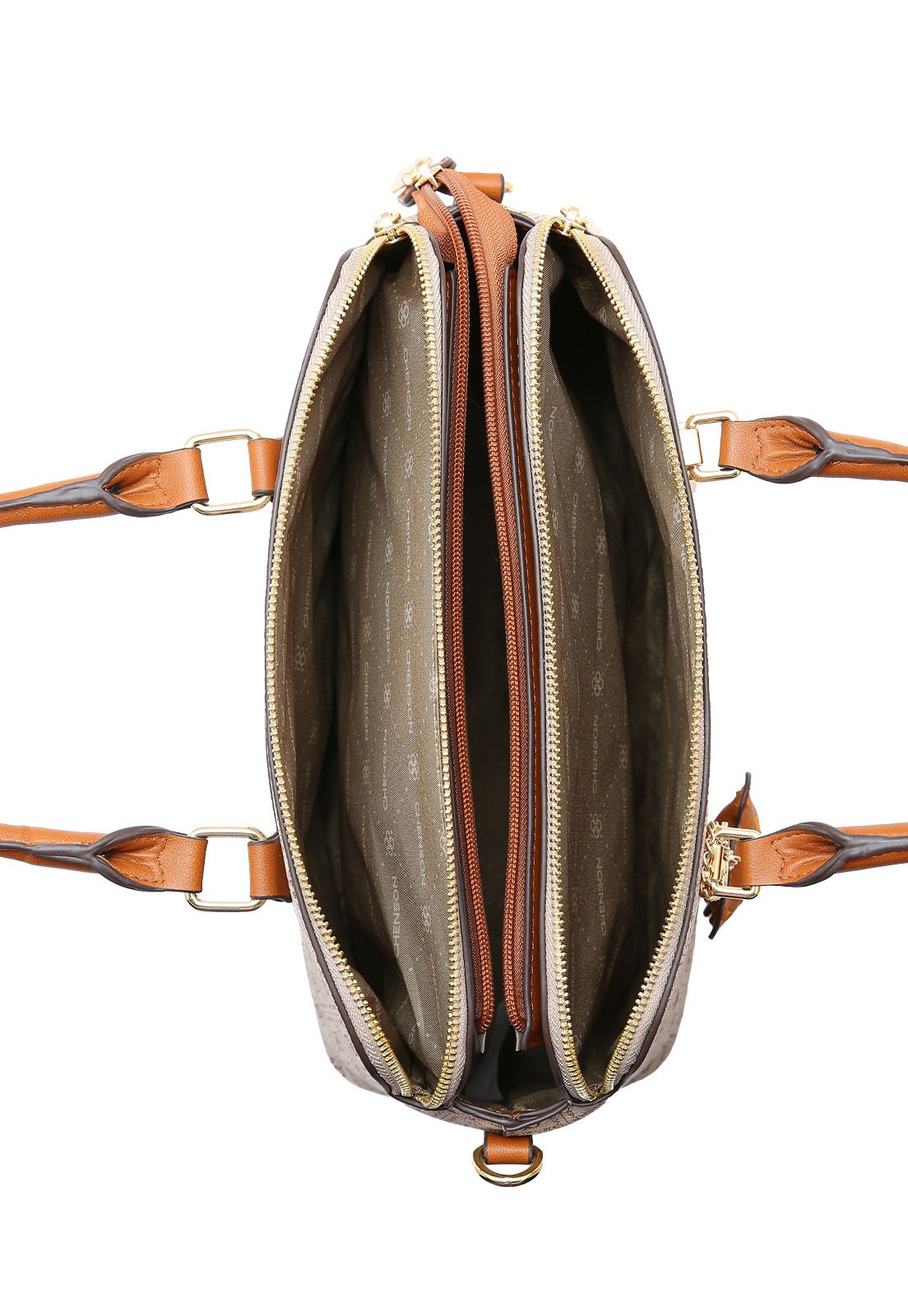 Bolsa Feminina Chenson Mão Coração Cristal Bege 2