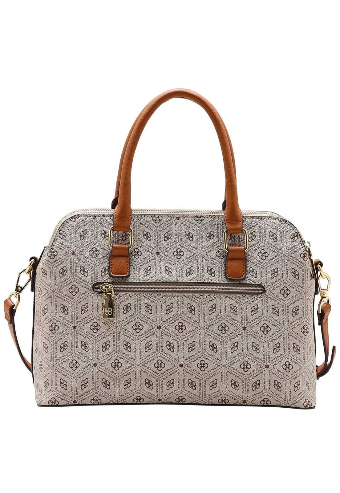 Bolsa Feminina Chenson Mão Coração Cristal Bege 3