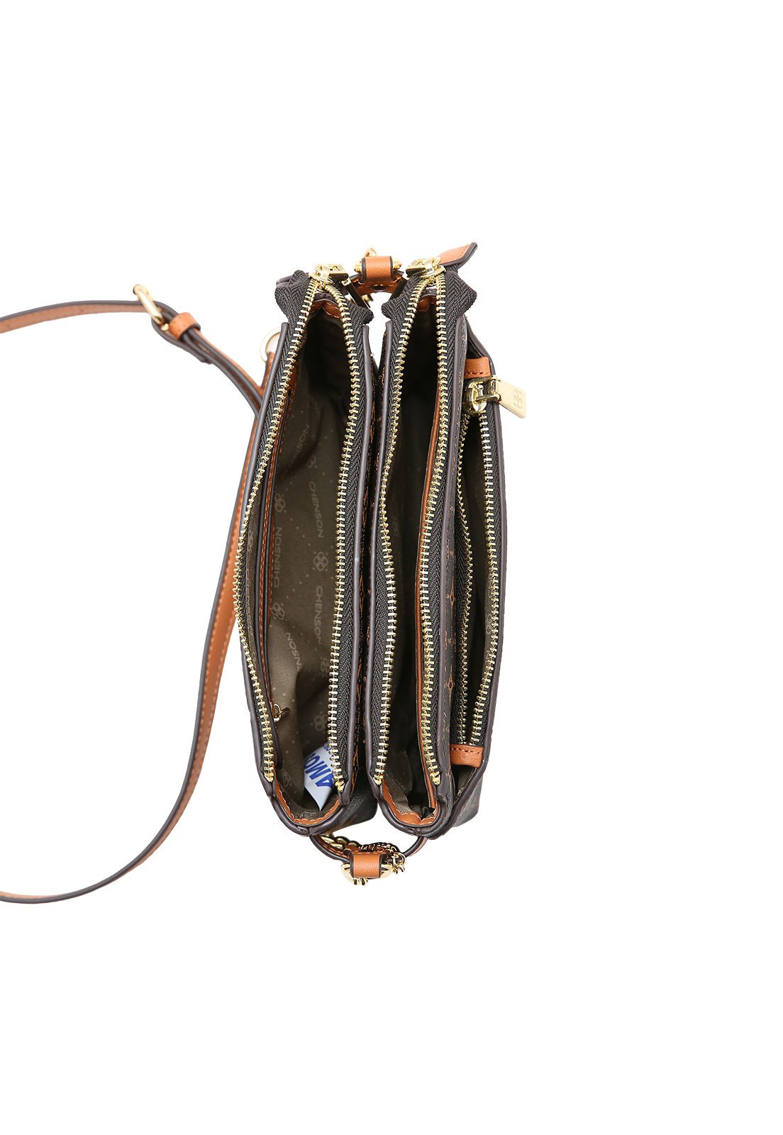 Bolsa Feminina Chenson Transversal Monograma Delicado Café 4