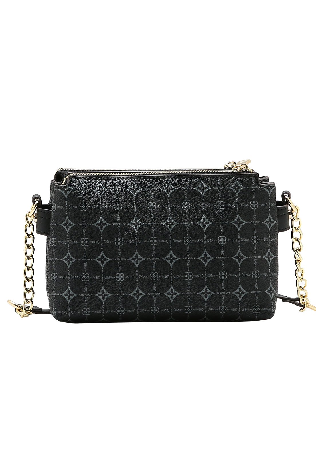 Bolsa Feminina Chenson Transversal Monograma Delicado Preto 3