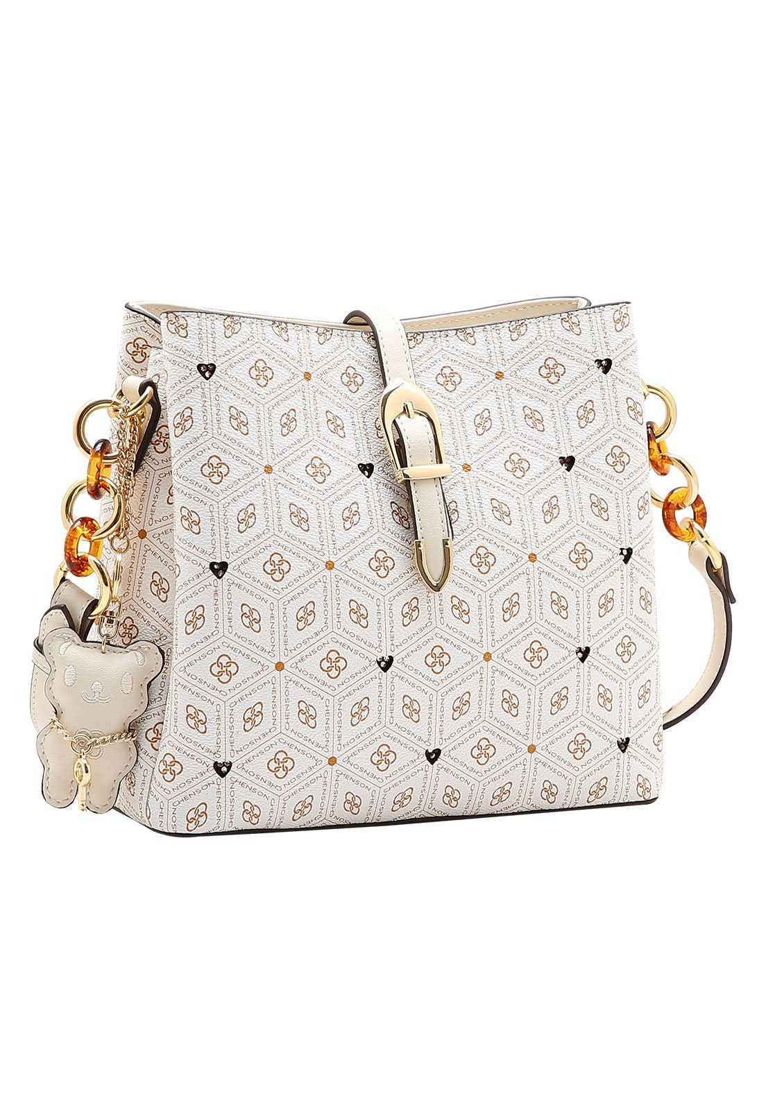 Bolsa Feminina Chenson Transversal Coração Cristal