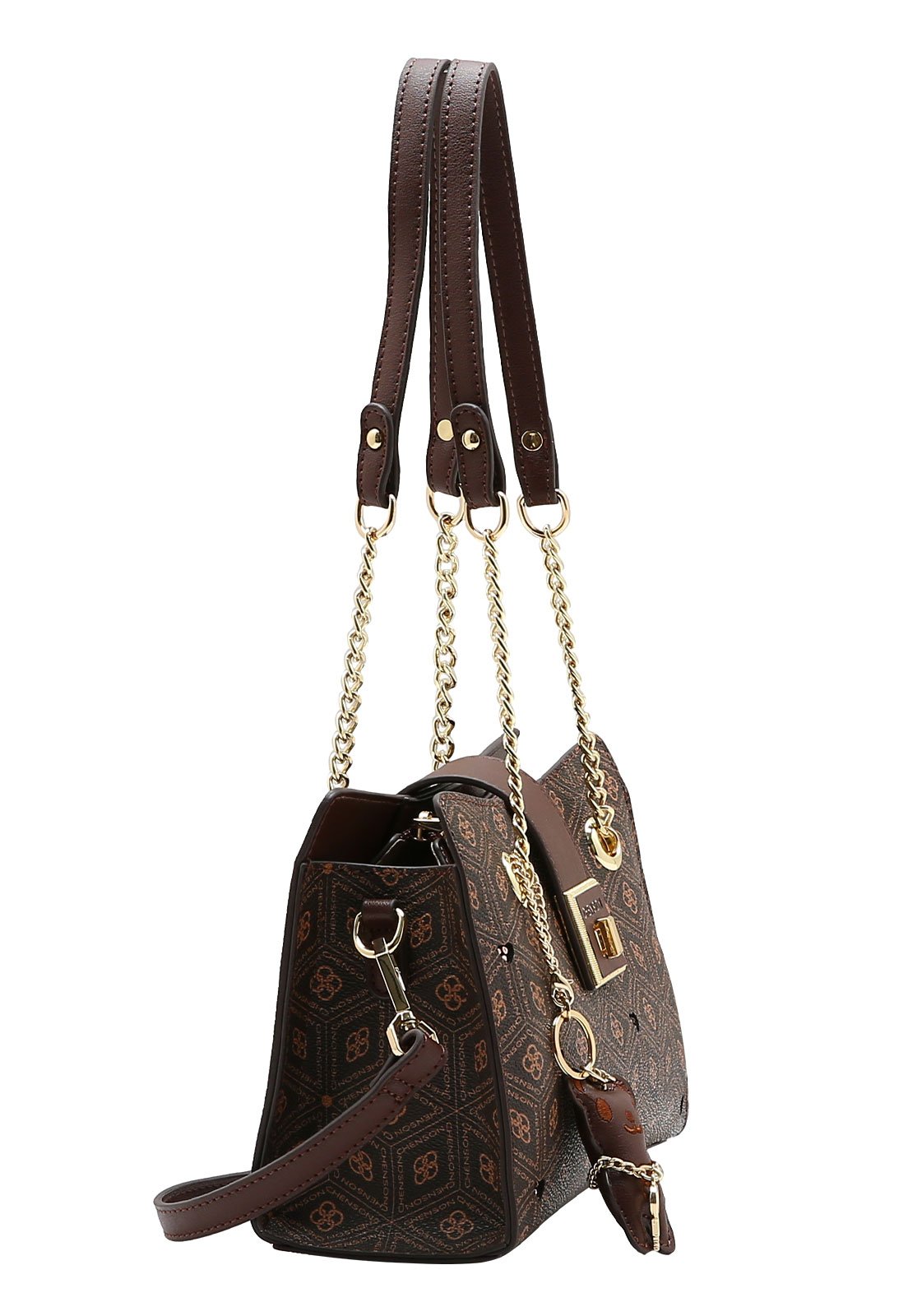 Bolsa Feminina Chenson Ombro Coração Cristal Café 2