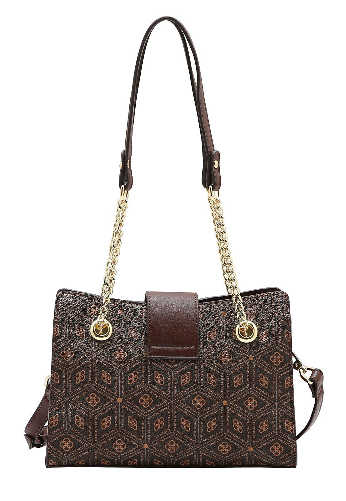 Bolsa Feminina Chenson Ombro Coração Cristal Café 3