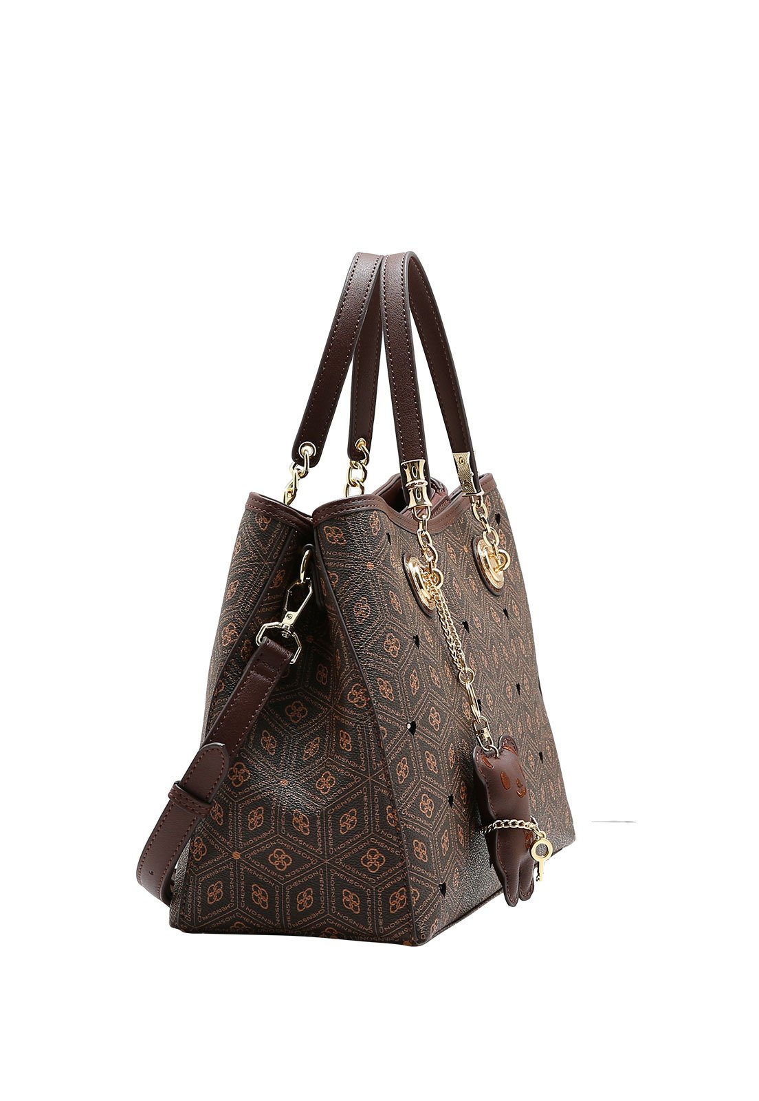 Bolsa Feminina Chenson Mão Coração Cristal Café 2