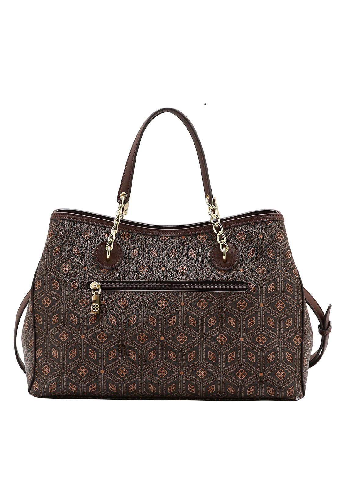 Bolsa Feminina Chenson Mão Coração Cristal Café 3