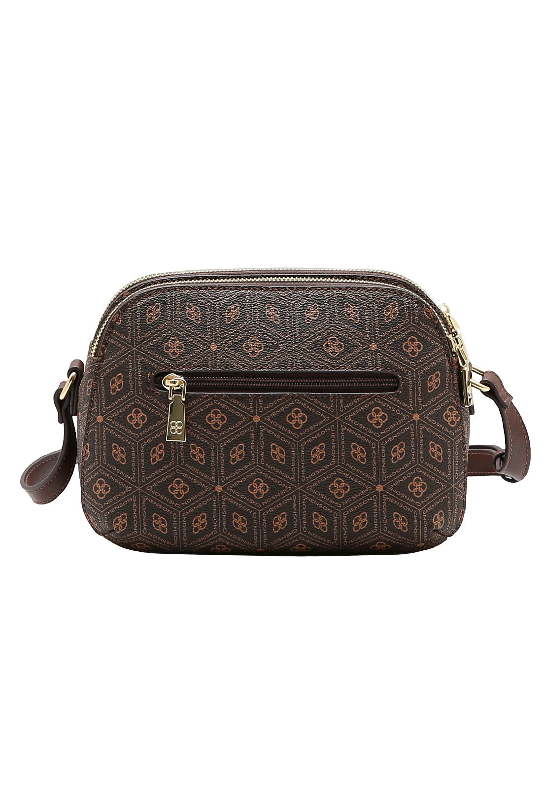 Bolsa Feminina Chenson Transversal Coração Cristal Café 3